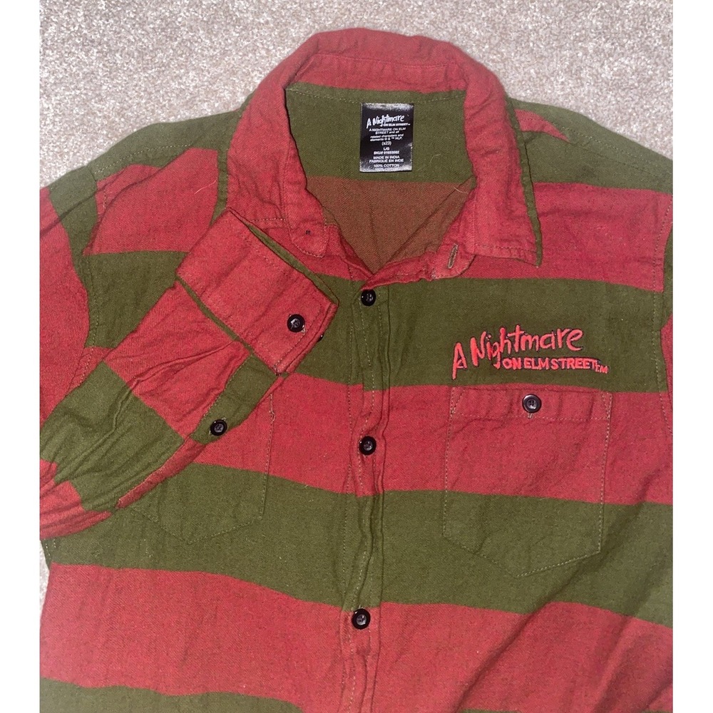 New Officially Licensed A Nightmare on Elm Street Freddy Krueger Flannel Shirt L